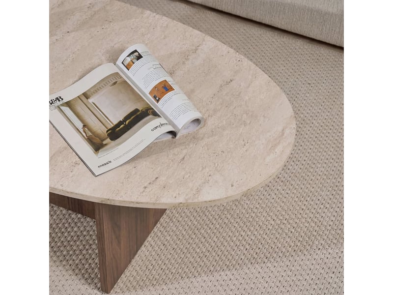  Table basse de salon moderne ovale en bois orba  - Conforama D