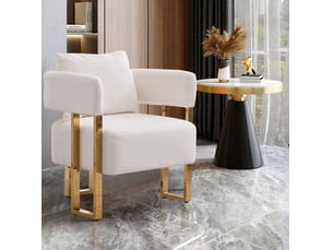 Fauteuil fixe <strong>MODENVIE</strong> <strong></strong> Velours blanc vendu A l'unité