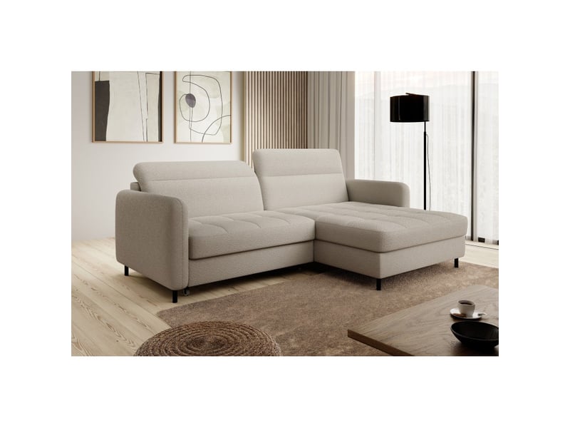  Canapé d'angle collection goumsi coloris crème  - Conforama D