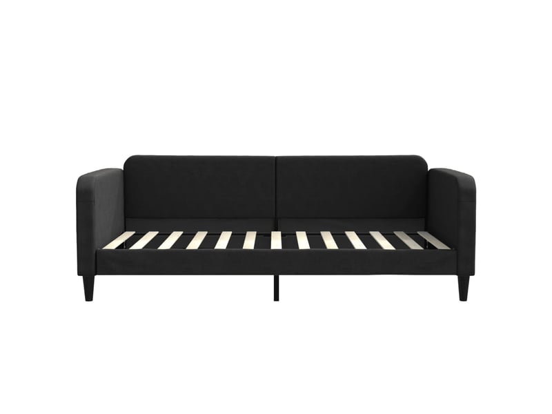  Lit simple- lit adulte -  lit de repos sans matelas noir 100x200 cm tissu  - Conforama B