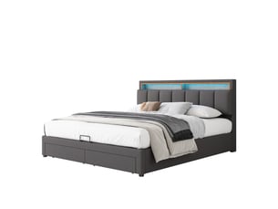Lit coffre 180x200 cm    coloris gris