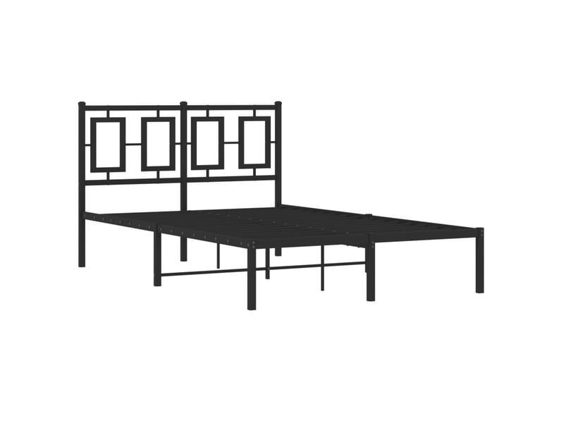  Lit double- lit adulte -  cadre de lit métal sans matelas avec tête de lit noir 120x190cm  - Conforama B