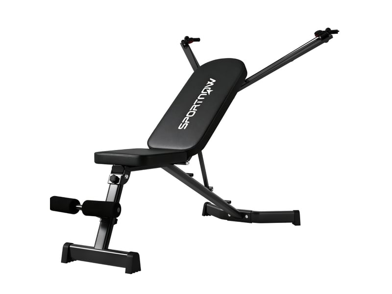  Banc de musculation pliable 135 x 130 x 107 cm, noir, métal, avec extension des jambes et bras fly  - Conforama A