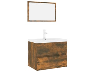 Meubles de salle de bain, armoire salle de bain chêne fumé bois d'ingénierie cf65462