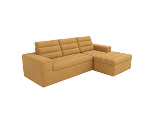 Canapé droit convertible <strong></strong> <strong></strong> 4 places Tissu orange