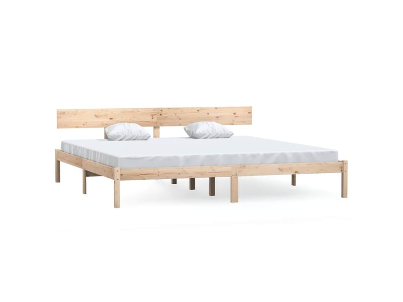  Lit double- lit adulte -  cadre de lit sans matelas bois massif 200x200 cm  - Conforama A