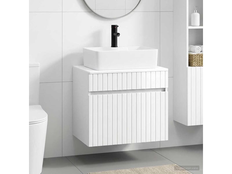  Ensemble de mobilier de salle de bain blanc brillant cf64588  - Conforama B