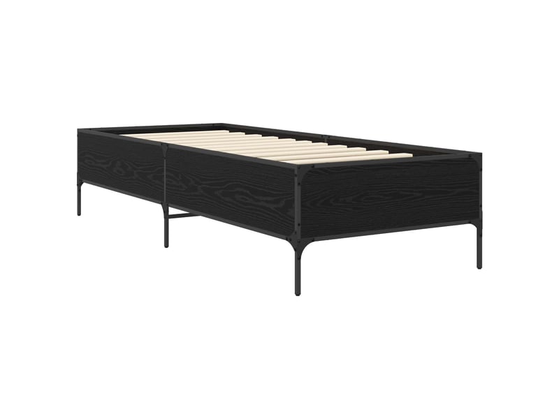  Lit simple- lit adulte -  cadre de lit chêne noir 80 x 200 cm bois d'ingénierie  - Conforama B