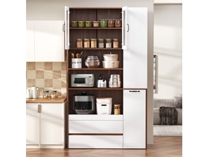 Buffet 2 porte(s) 3 tiroir(s) <strong>MODENVIE</strong> <strong></strong> - 100 cm coloris blanc