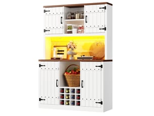 Meuble haut de cuisine avec led rgb et range-bouteilles blanc 120x40x180 cm
