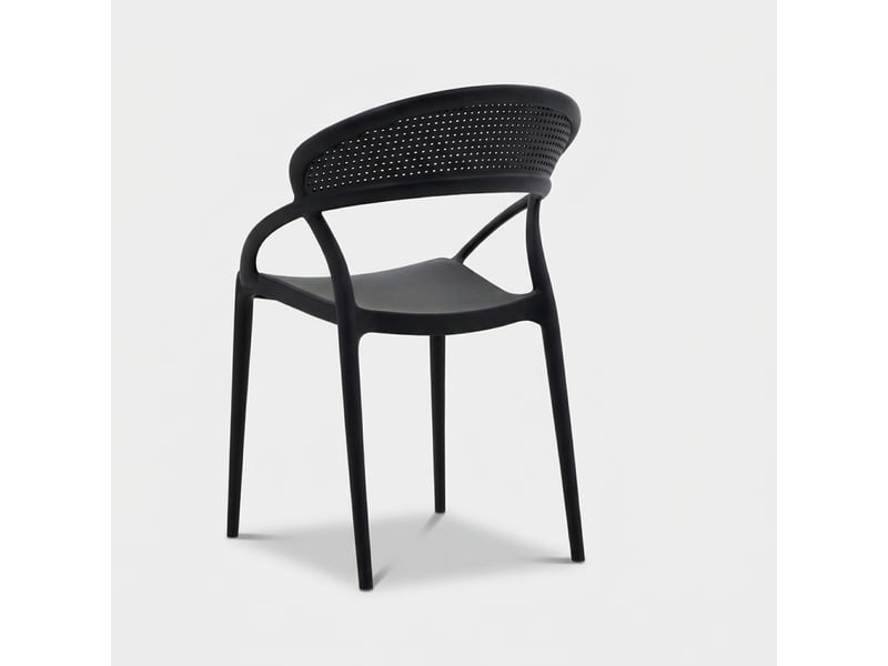  Lot de 4 chaises empilables pour intérieur et extérieur marsala - noir  - Conforama D