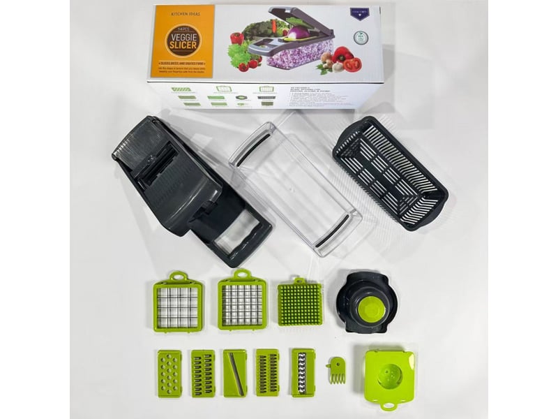  Coupe légumes– mandoline multifonction sans pour légumes et fruits, hachoir manuel, coupe oignon et découpe professionnelle  - Conforama D