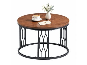 Table basse rond(e) coloris bois foncé <strong>CHICFURN</strong> <strong></strong> - 70 cmx70 cm