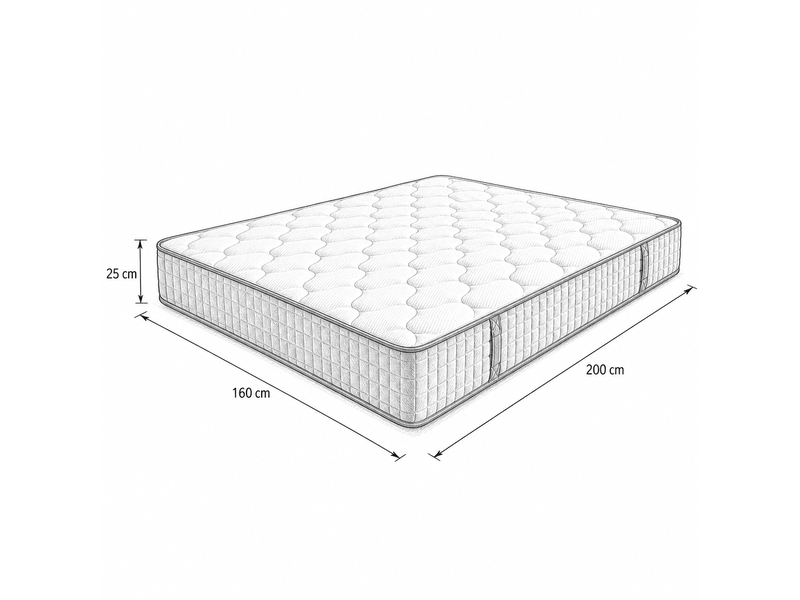 Matelas à ressorts ensachés 25 cm 160x200 cm h3 7 zones ergonomique - Conforama C