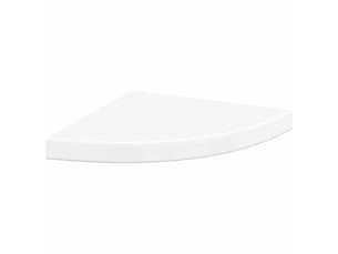 Étagère d'angle flottante, étagère murale blanc brillant 35x35x3,8 cm mdf cf41376