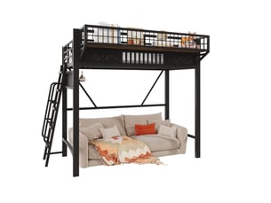 Lit mezzanine 90x200 cm <strong>MODENUIT </strong>  <strong></strong> coloris noir
