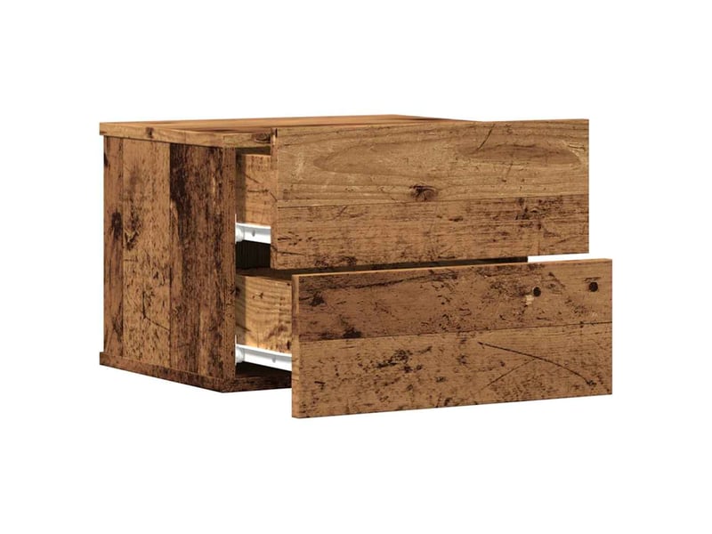  Table de chevet - cabinet de chevet - table de nuit murale vieux bois 40x32x30 cm  - Conforama D