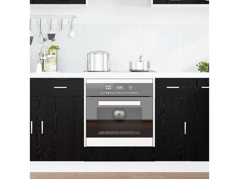  Meuble de rangement cuisine, armoire suspendue chêne noir bois d'ingénierie  - Conforama D