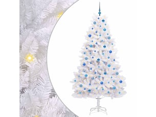 Sapin de noël, arbre de noël artificiel à branches articulées blanc 210 cm shl9121