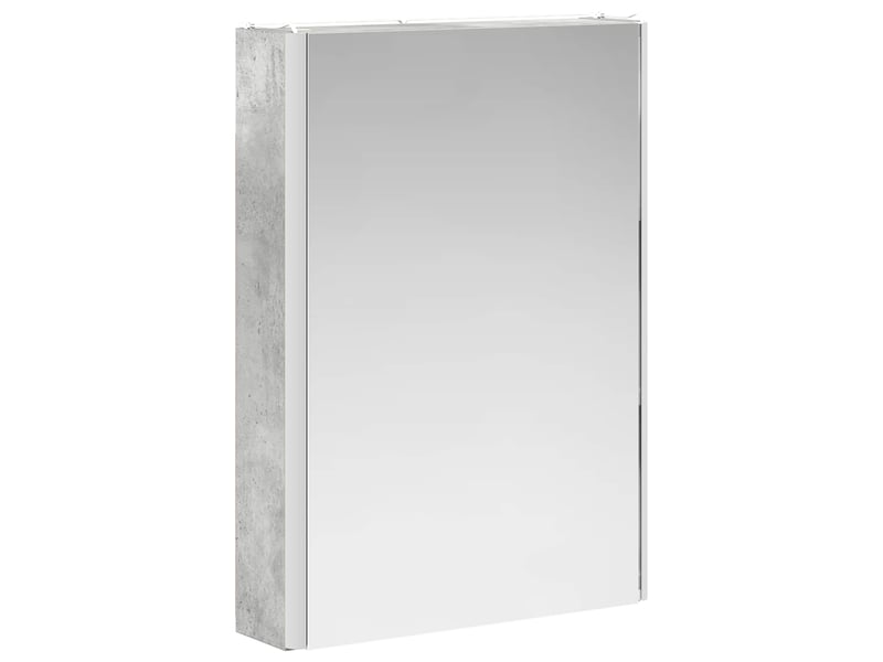  Armoire miroir de salle de bain, cabinet de salle de bain gris béton 43 x 11,5 x 60,5 cm cf65158  - Conforama E
