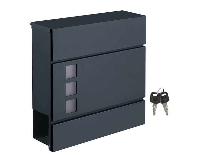  Boîte aux lettres moderne avec porte-journaux couvercle verrouillable facile à installer gris anthracite 12_0004393  - Conforama A