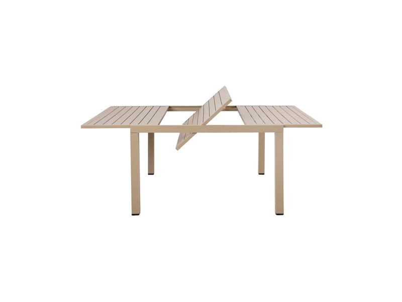 Table en alu carree extensible 120x120- 180 cm coloris creme - Conforama E