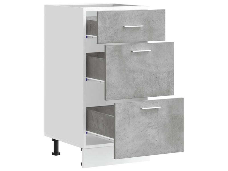 Meuble de rangement, meuble bas de cuisine gris béton 40x46x81,5cm bois d'ingénierie  - Conforama E