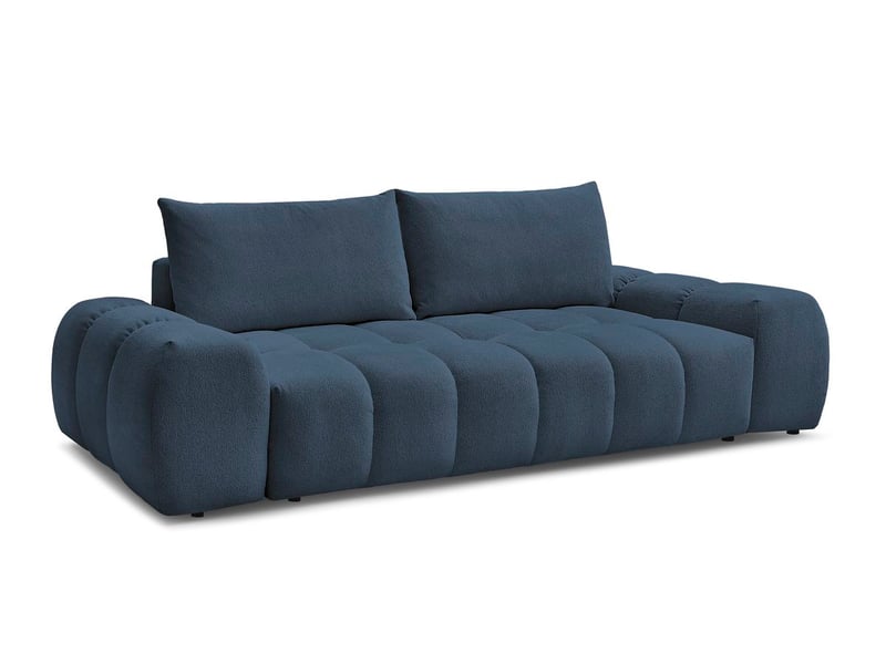 Bobochic canapé droit fixe 3 places everest tissu chiné bleu foncé EVEREST - Conforama A