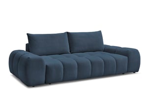 Canapé droit fixe BOBOCHIC EVEREST 3 places Tissu bleu
