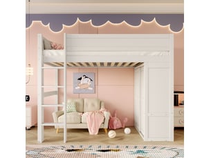 Lit mezzanine 90x200 cm <strong>MODENUIT </strong>  <strong></strong> coloris blanc