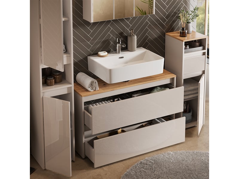  Vicco meubles bain, cachemirechêne artisan, 4 pièces  - Conforama D