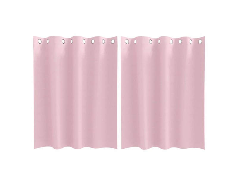  Lot de 2 rideaux occultants, rideaux black-out avec anneaux rose bébé 140 x 140 cm cf44745  - Conforama A