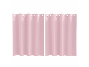 Lot de 2 rideaux occultants, rideaux black-out avec anneaux rose bébé 140 x 140 cm cf44745
