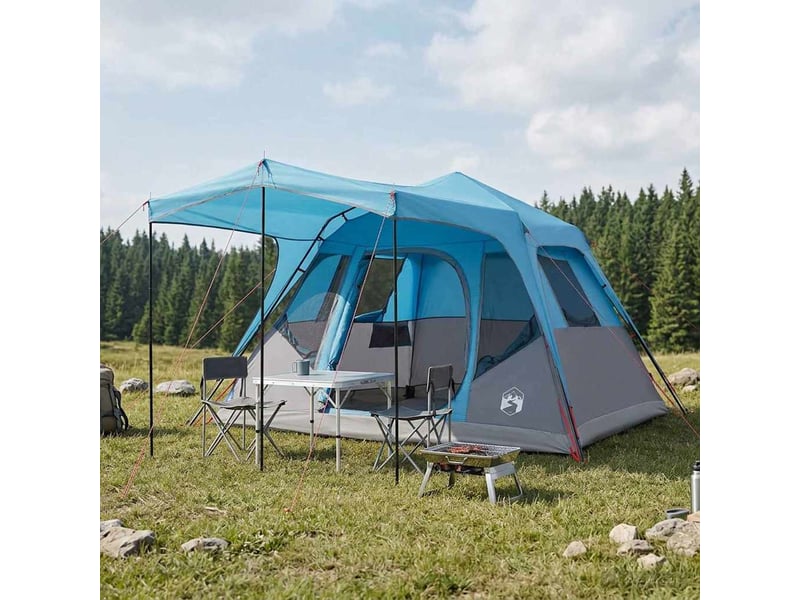  Tente de camping, tente familiale bleu 6 personnes polyester et acier  - Conforama B
