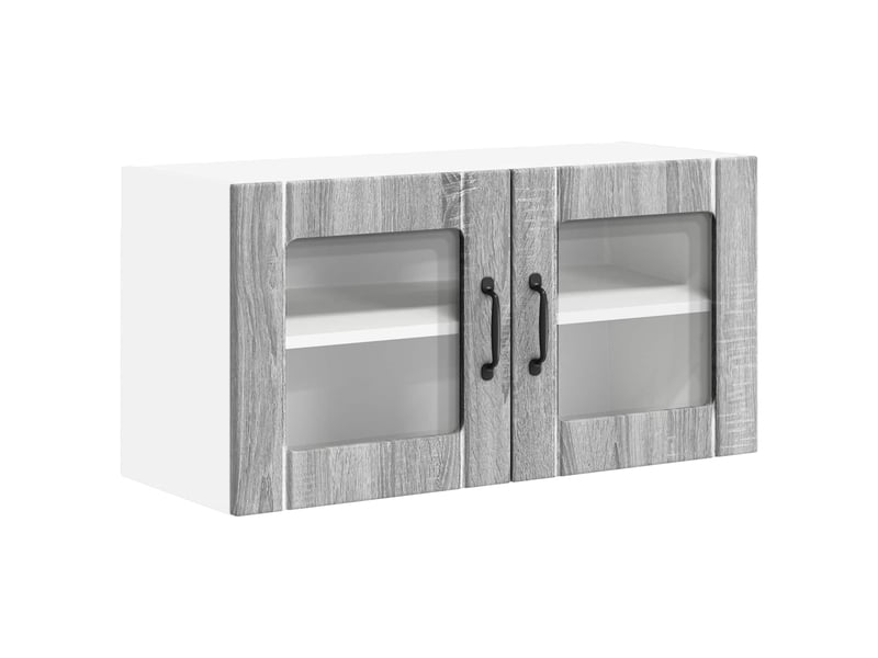  Meuble mural de cuisine, cabinet en verre mural sonoma gris 80x31x40cm  - Conforama A