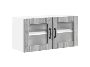 Meuble mural de cuisine, cabinet en verre mural sonoma gris 80x31x40cm
