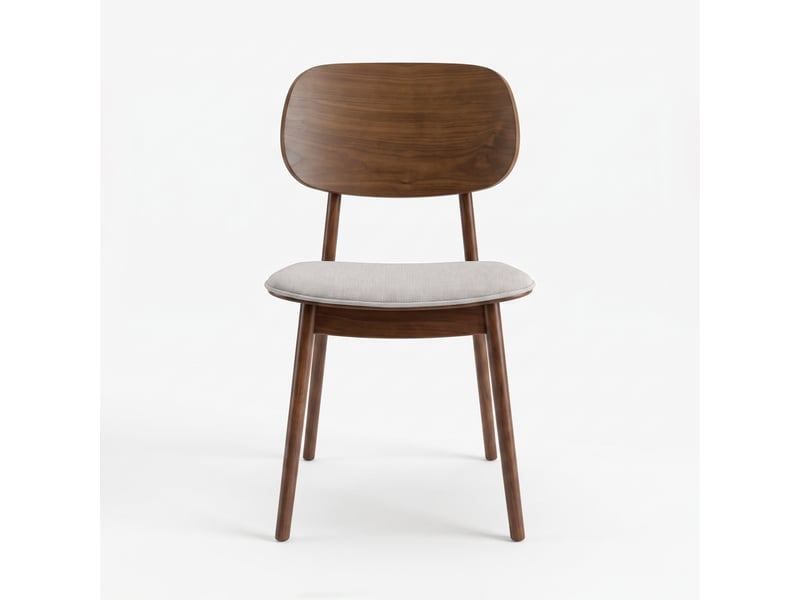  Lot de 2 chaises en bois foncé et tissu gris clair-charlize Charlize - Conforama E
