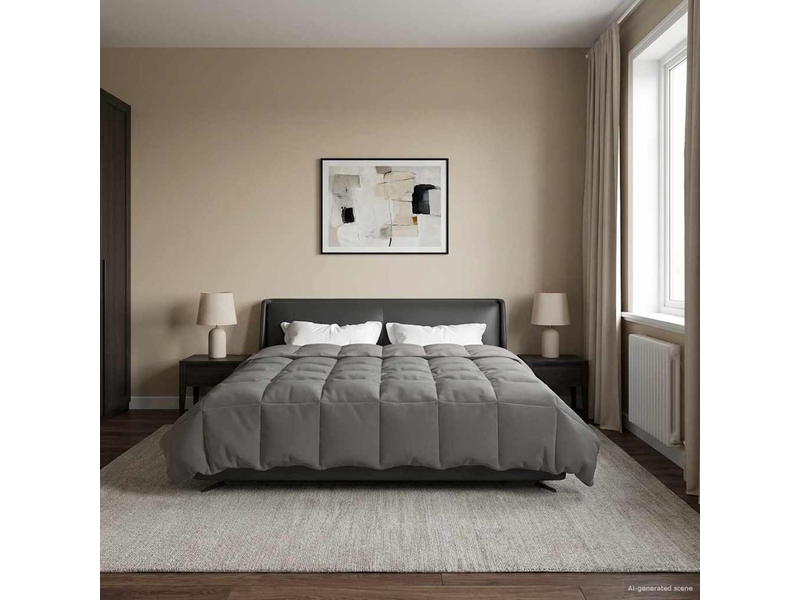  Duvet - couette complet toute l'année 200 x 220 cm 4 saisons gris clair  - Conforama B