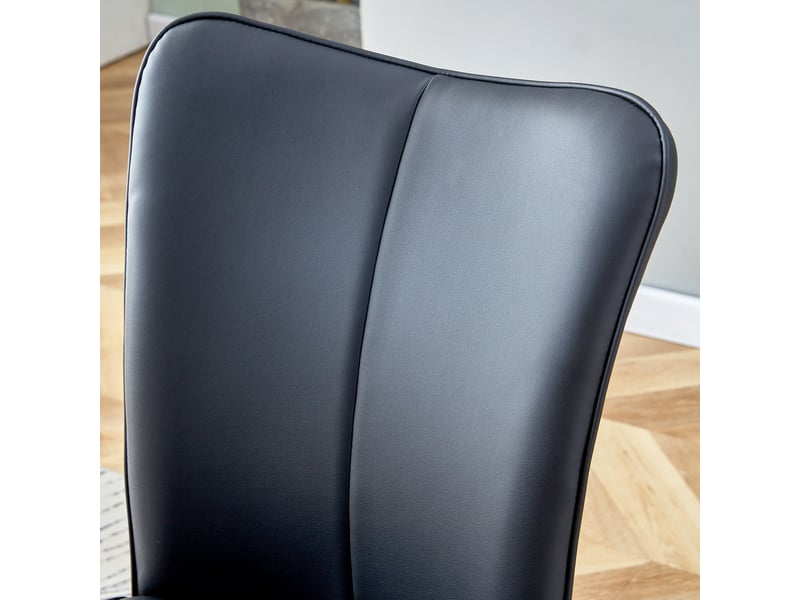  Chaises de salle à manger design noir - 2 pièces, hauteur 89 cm, assise pu noire, coloris variés – bureaurestaurant  - Conforama E