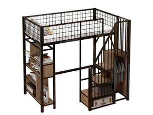 Lit mezzanine 90x200 cm <strong></strong>  <strong></strong> coloris noir