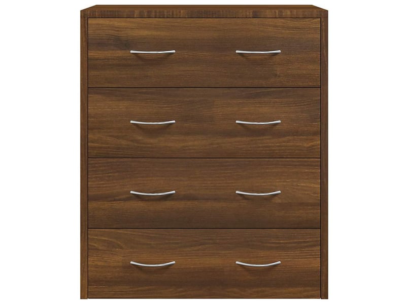  Buffet - bahut - meuble de rangement avec 4 tiroirs 60x30,5x71 cm chêne marron  - Conforama D