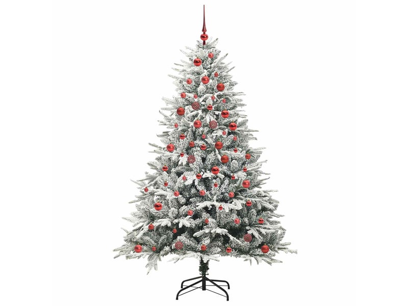 Sapin de noël - arbre de noël artificiel pré-éclairé avec ensemble de boules  - Conforama E