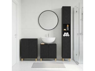 Ensemble de meuble de salle de bain 3 pièces delft noir cf63389