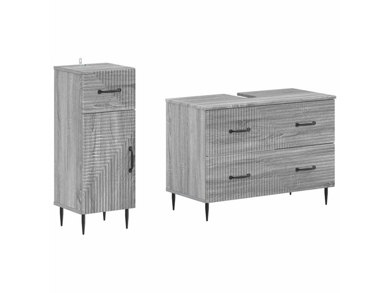  Ensemble de 2 meubles de salle de bain haarlem sonoma gris cf63173  - Conforama A