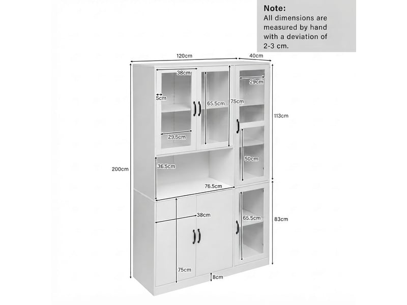  Colonne de cuisine, 120x40x200 cm, blanc cao-N625P488094095096W-NEW - Conforama D
