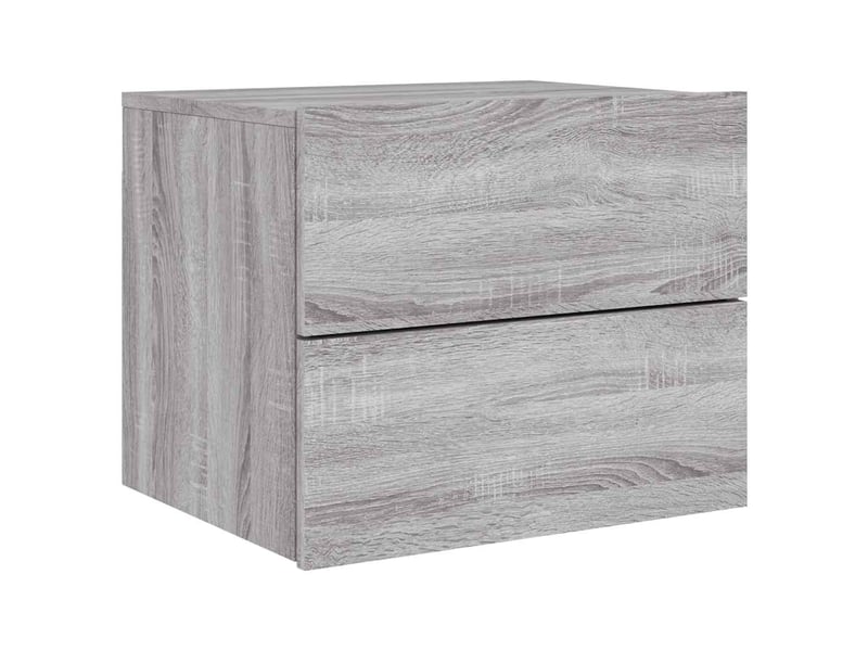 Lot de 2 tables de chevet - cabinet de chevet - table de nuit murales avec lumières led sonoma gris  - Conforama E