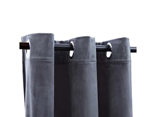 Lot de 2 rideaux occultants, rideaux black-out et anneaux anthracite 94x241cm velours cf44902