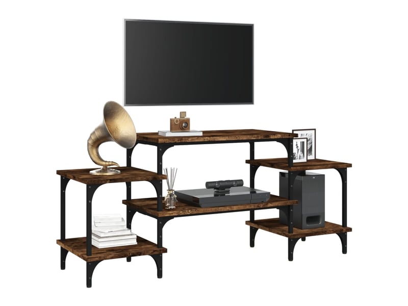  Meuble tv - banc tv - meuble de rangement chêne fumé 117x35x52 cm bois d'ingénierie  - Conforama D