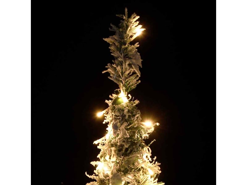  Sapin de noël artificiel, arbre de noël escamotable avec neige floquée 150 led  - Conforama C