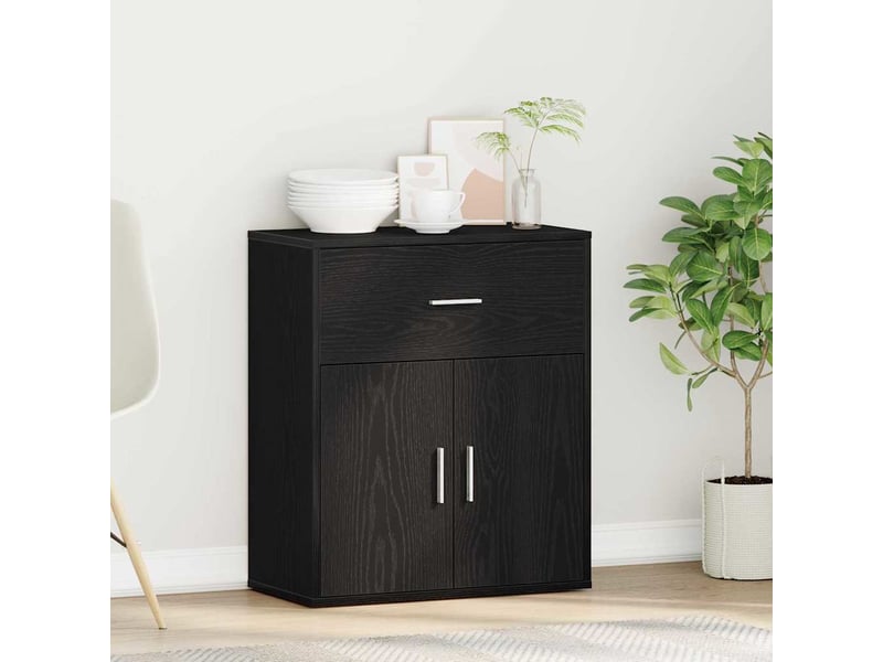  Buffet - bahut - meuble de rangement chêne noir 60 x 31 x 70 cm bois d'ingénierie  - Conforama D